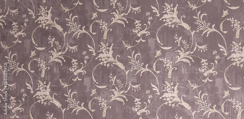 Floral old retro vintage ornament wallpaper on background. Cute ornament floral pattern. Background design. Vintage wallpaper