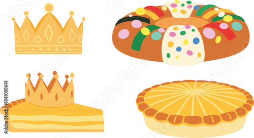 set of vector cakes