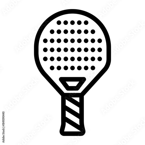 Padel racket icon line style illustration