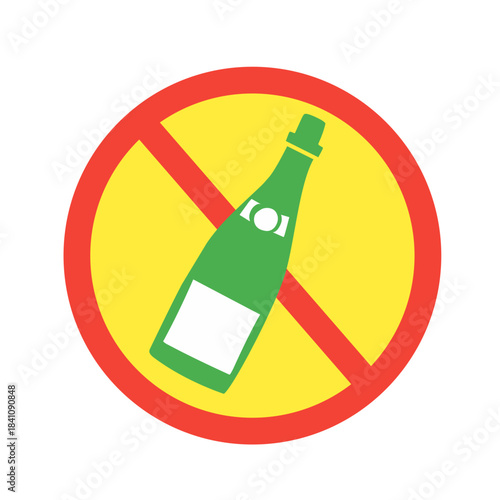 warning sign prohibiting drinking alcohol