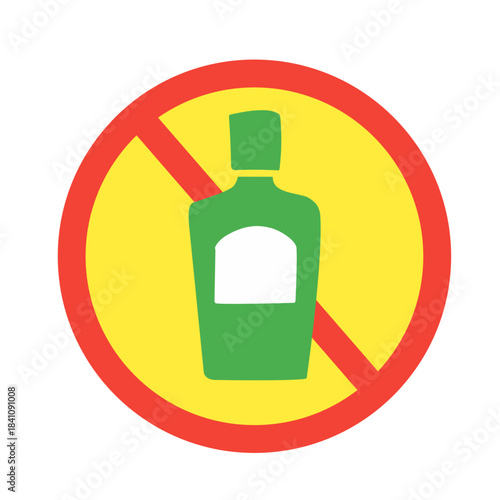 warning sign prohibiting drinking alcohol