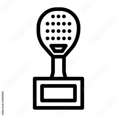 Padel tournament trophy icon line style illustration