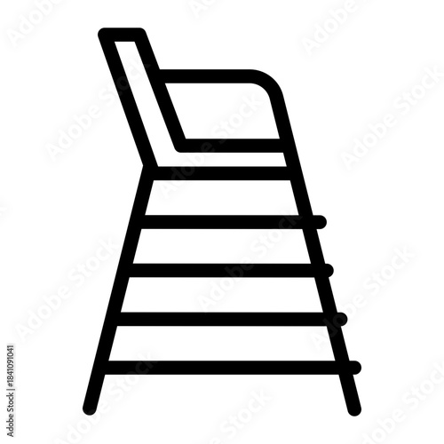 Padel referee chair icon line style illustration