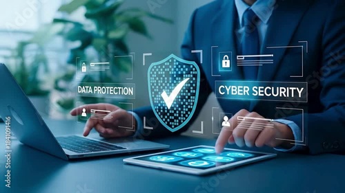 Cyber Security Protection, Data Privacy Interface, Digital Defense System
