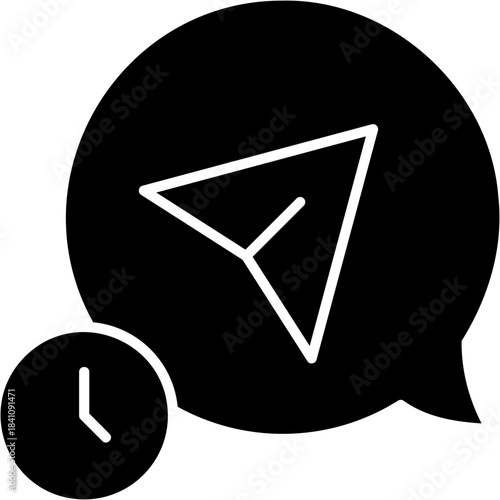 Glyph Solid Scheduled Send Icon