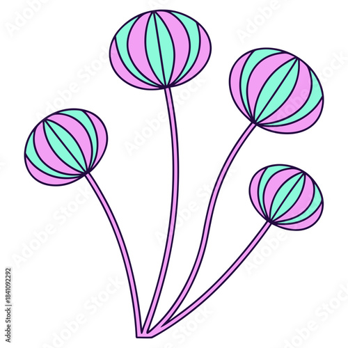 Abstract floral background with heart-shaped tulip vector pattern for spring and summer design, illustration, and seamless decoration