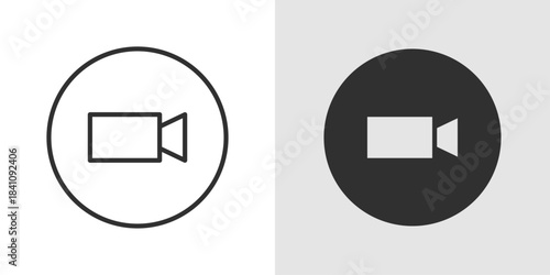 Video Call Icon showing a camera inside a screen or chat bubble, representing online communication, virtual meetings, and remote collaboration.