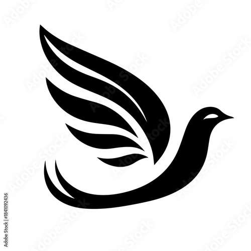 Vector bird icon design for peace dove symbol illustration and nature element silhouette