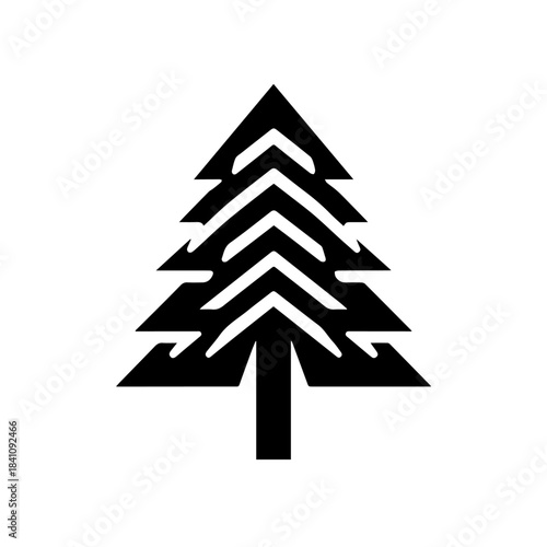 Abstract green origami style Christmas tree vector illustration