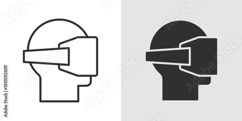 VR Surgery Icon showing a virtual reality headset combined with medical symbols, representing immersive surgical training, simulation, and advanced medical procedures.