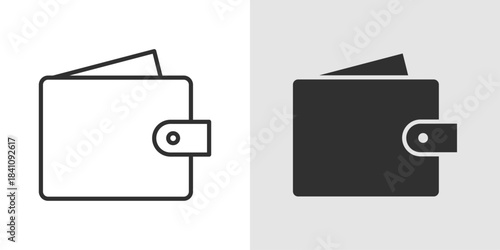 Wallet Icon showing a clean, simple wallet shape, representing money storage, payments, and financial management in a modern UI style.