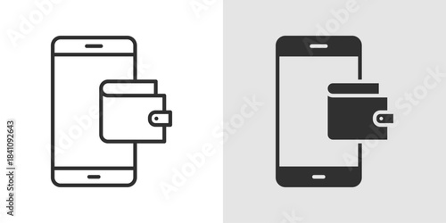 Wallet Payment Icon showing a simple wallet with a card or payment symbol, representing digital payments, transactions, and financial management.