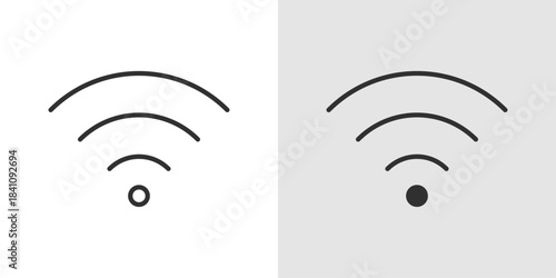 Wi-fi Icon wireless internet signal symbol, network connectivity indicator, online access illustration, communication and data signal, minimalist flat design.