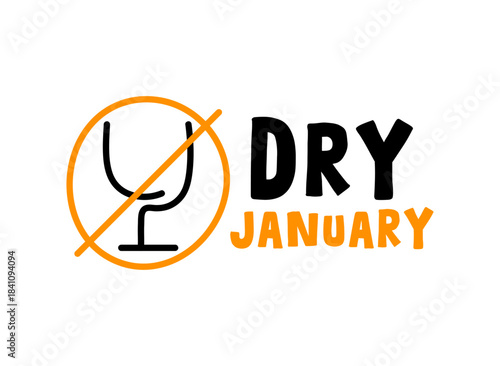 Dry January. Flat design vector.