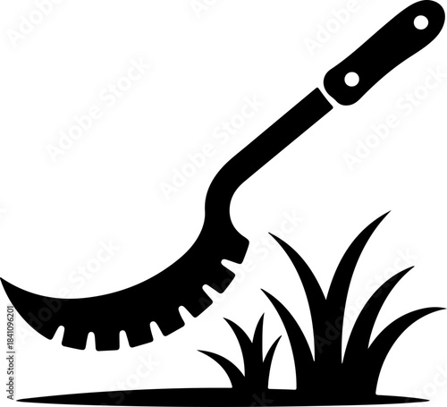 Grass Sickle silhouette vector illustration