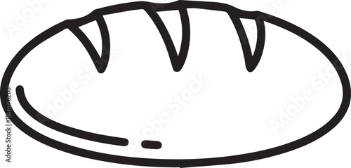 Artisan Bread Loaf Illustration: A simple yet elegant illustration of a freshly baked artisan bread loaf, evoking the warmth and comfort of a homemade meal.