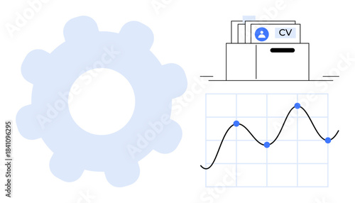 Data analysis concept. Data analysis tools combined with human resources management for employee profiles and performance tracking. Data analysis for business, statistics, HR, and decision-making