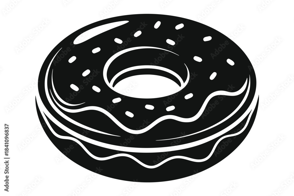 Obraz premium donut silhouette line art vector illustration with a white background
