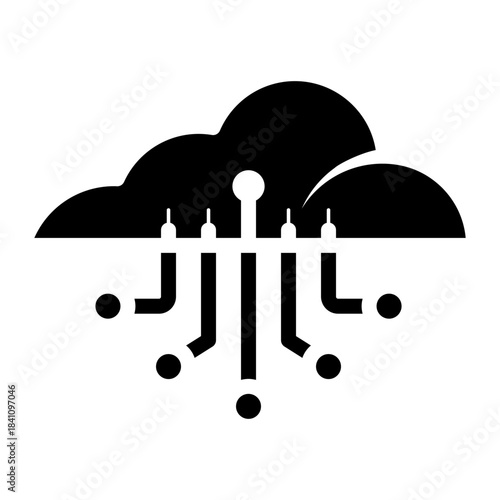 internet cloud server glyph icon