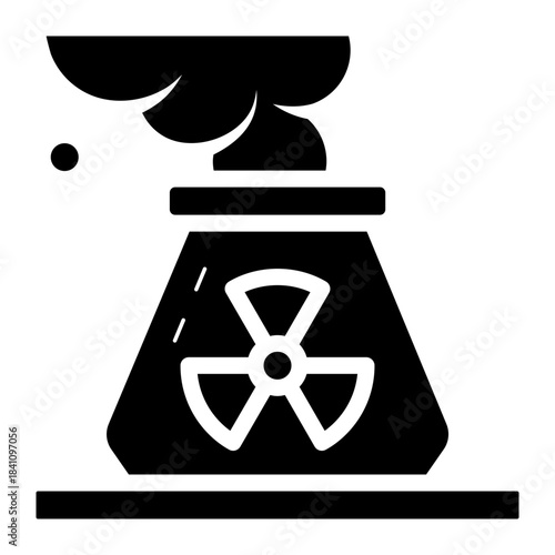 nuclear power plant glyph icon