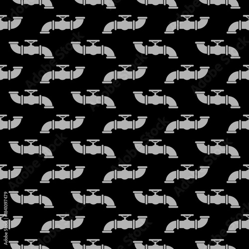 Ware pipes system seamless pattern isolated on black background