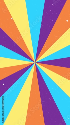 Retro sunburst radial colorful vibrant vintage pattern grunge