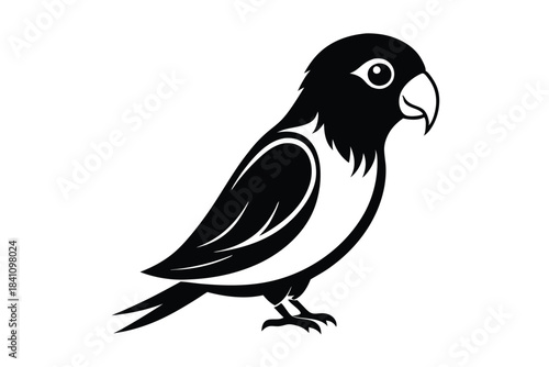 lovebird silhouette line art vector illustration with a white background
