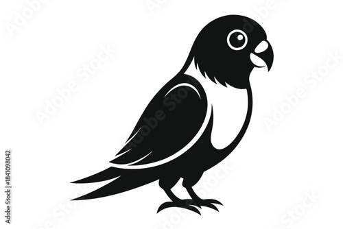 lovebird silhouette line art vector illustration with a white background