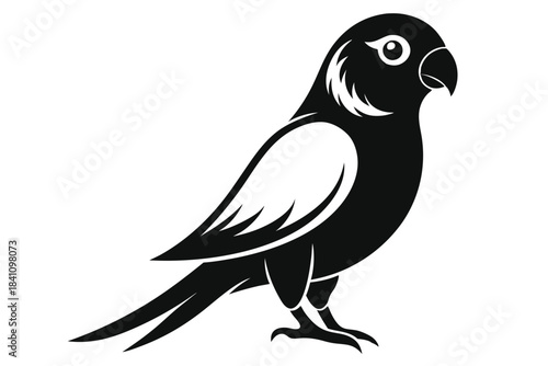 lovebird silhouette line art vector illustration with a white background