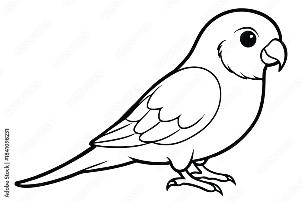 Obraz premium lovebird silhouette line art vector illustration with a white background