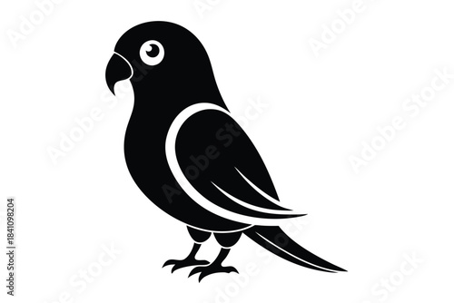 lovebird silhouette line art vector illustration with a white background