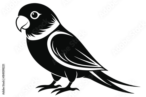 lovebird silhouette line art vector illustration with a white background