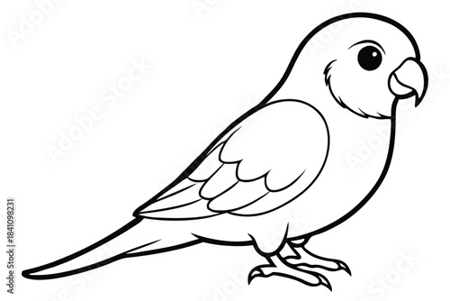lovebird silhouette line art vector illustration with a white background