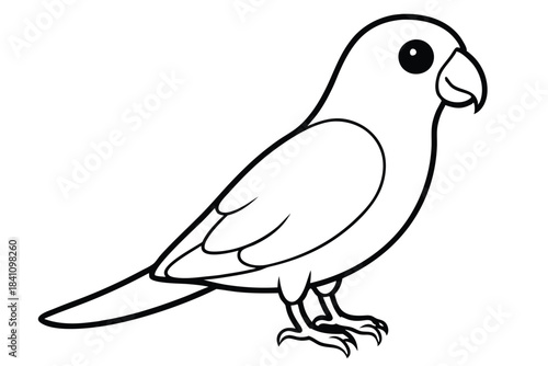 lovebird silhouette line art vector illustration with a white background