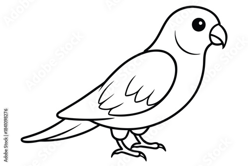lovebird silhouette line art vector illustration with a white background