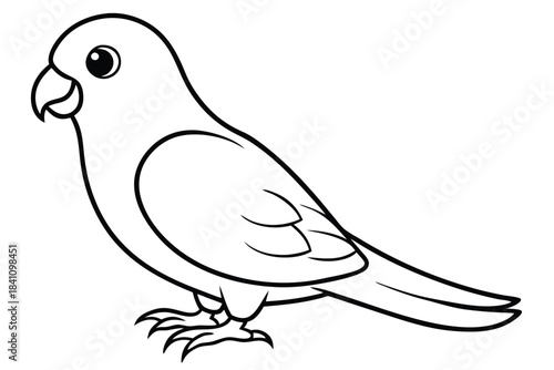 lovebird silhouette line art vector illustration with a white background