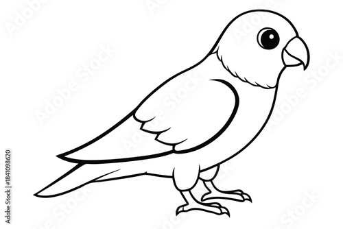lovebird silhouette line art vector illustration with a white background