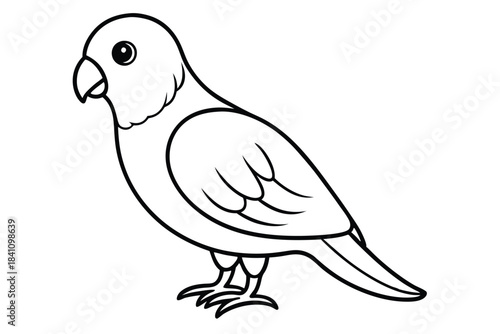 lovebird silhouette line art vector illustration with a white background