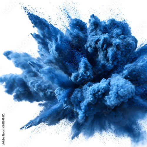 Vibrant Blue and White Powder Explosion Abstract Art Background