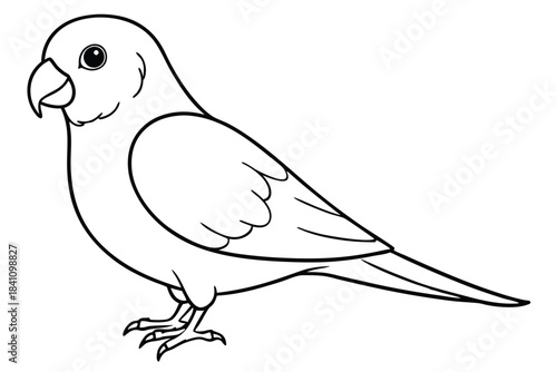 lovebird silhouette line art vector illustration with a white background