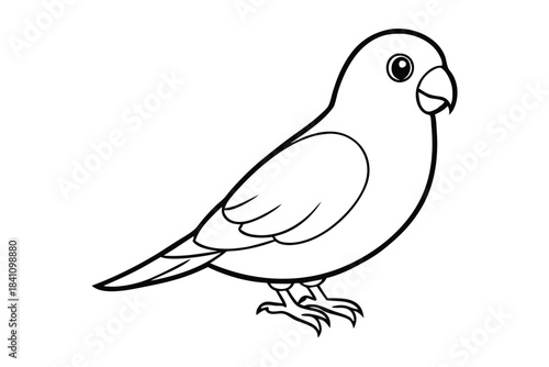 lovebird silhouette line art vector illustration with a white background