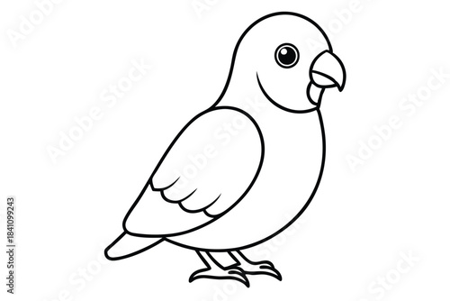 lovebird silhouette line art vector illustration with a white background