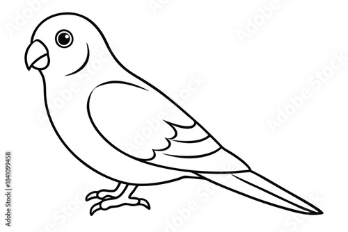 lovebird silhouette line art vector illustration with a white background