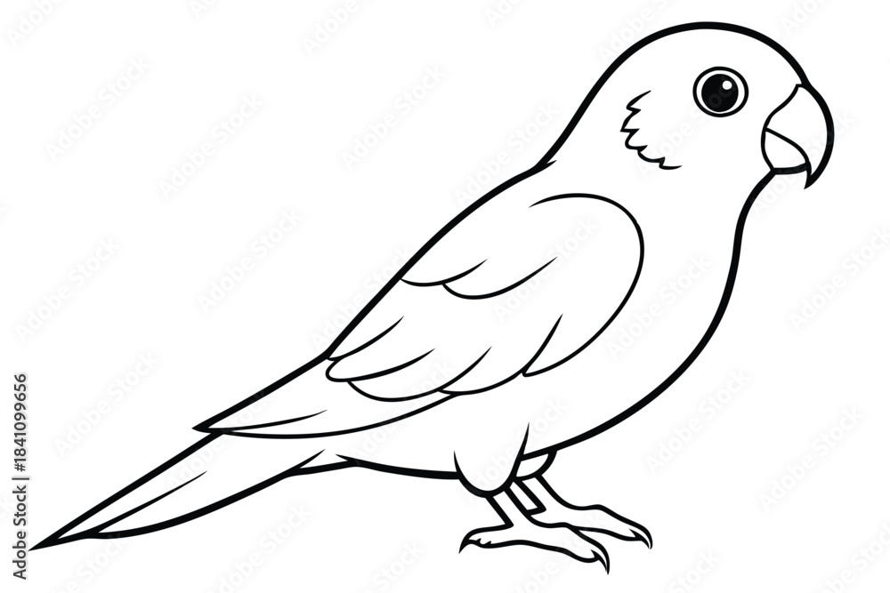 Fototapeta premium lovebird silhouette line art vector illustration with a white background