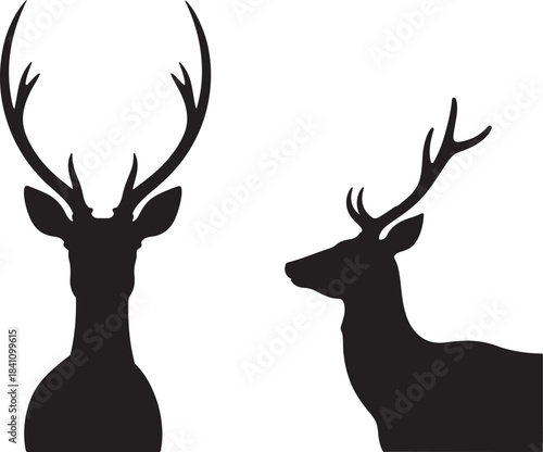  reindeer silhouette, reindeer christmas silhouette, reindeer silhouette simple, deer, animal, reindeer, silhouette, illustration, christmas, vector, isolated, mammal, cartoon, white, antler, wild, na