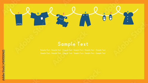 動画配信用の背景78　洗濯物のある風景