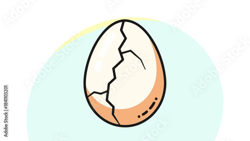 Cracked Egg Illustration - Symbol of New Beginnings or Fragility