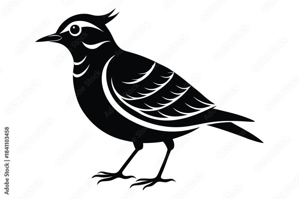 Obraz premium lark silhouette line art vector illustration with a white background