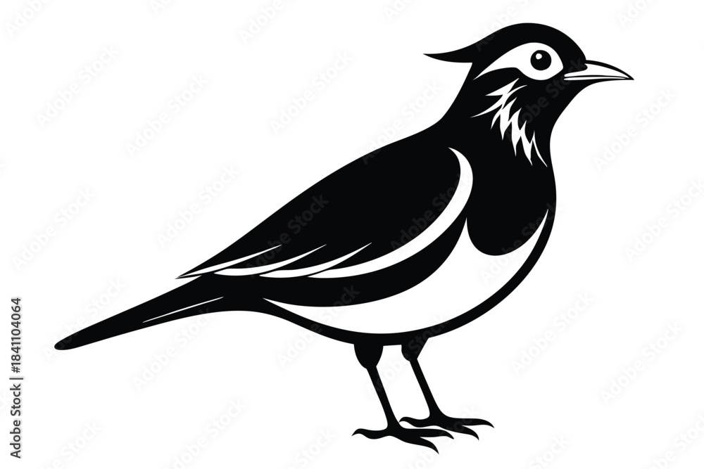 Obraz premium lark silhouette line art vector illustration with a white background