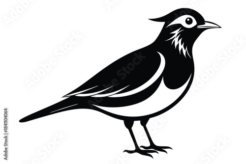 lark silhouette line art vector illustration with a white background